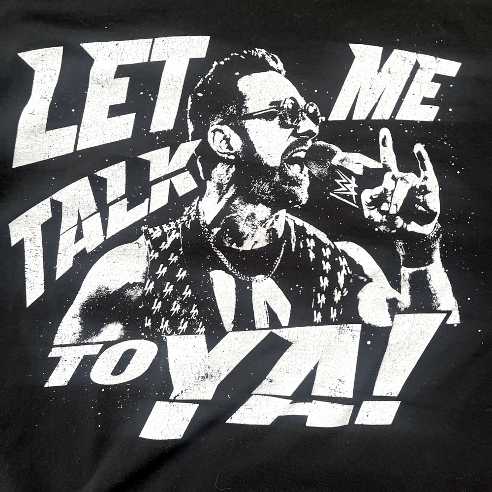 LA Knight Let Me Talk To Ya WWE Authentic Largely Black T-shirt